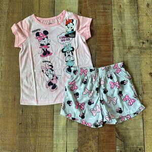 Disney Minnie Mouse girls size 6 short sleeve tee shirt and shorts set